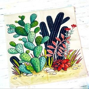 New 20x20” cactus zippered throw pillowcase